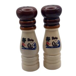 Vintage Ceramic Florida Souvenir Salt & Pepper Shakers 6.25" Collectible Beach